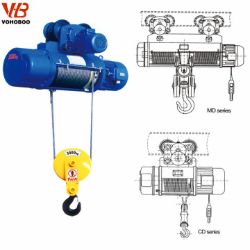 Palan électrique de câble de treuil de la vitesse simple 16ton 380V 50Hz CD1